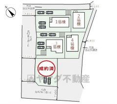 （3号棟）並列で2台駐車出来ます。5号棟成約済み。