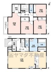 リビングは18帖の開放感あふれる空間です。全居室収納に加えて、シューズインクローク、リビング収納、パントリー、廊下収納等、収納豊富な住宅＾＾