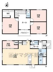 リビングイン階段でご家族が自然に顔を合わせられる間取り。2階は洋室が3部屋あるので、お子様が大きくなっても安心ですね＾＾