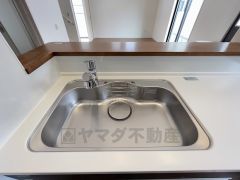 広々とした凸型シンクに洗剤ポケットを標準装備。大きなお鍋など洗いやすいです。