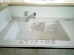 広々とした凸型シンクに洗剤ポケットを標準装備。大きなお鍋など洗いやすいです。