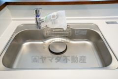 広々とした凸型シンクに洗剤ポケットを標準装備。大きなお鍋など洗いやすいです。