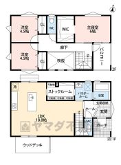 暮らしにゆとりと安らぎを与える開放感いっぱいの吹き抜けおある間取り。上下階の一体感も家族のふれあいを演出します。