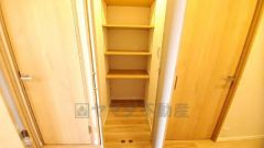 掃除機や扇風機などよく使う家電や日用品、備品などの収納に便利です。