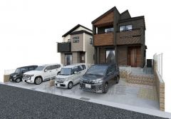 統一された建物外観はもちろん、前面道路に対して屋根方向を合わせることで統一感を作り出し、街並みとしての資産価値を高めます^^