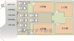 2号棟。カースペース2台分確保＾＾マイカー用に、お客さま用に、余裕を持ってご利用いただけます。