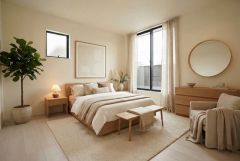 家具はイメージです。主寝室としてお使いいただけそうなこちらのお部屋は、日当たりが良く、爽やかな風を感じて起きる朝は、快適生活の始まりに。