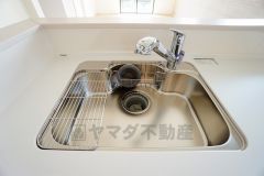 広々とした凸型シンクに洗剤ポケットを標準装備。大きなお鍋など洗いやすいです。