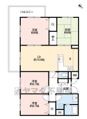 リビングは14.6帖の開放感あふれる空間です。居室が4部屋あるので、お子様が大きくなっても安心ですね＾＾嬉しい2面バルコニー。