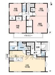 LDKは18.5帖でゆったり広々。可動間仕切りの洋室はライフスタイルや家族構成の変化に対して柔軟に対応できます。