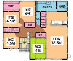 ゆとりある4LDK。全居室収納付き＾＾お荷物の多い方も安心です＾＾寝室、子供部屋、作業部屋、、など様々な用途に分けてお使いいただけます＾＾