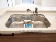 広々とした凸型シンクに洗剤ポケットを標準装備。大きなお鍋など洗いやすいです。