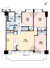 リビングは15帖以上の開放感あふれる空間。洋室が3部屋あるので、お子様が大きくなっても安心ですね＾＾