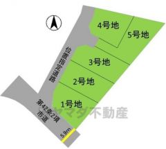 4号地。1.2号地は建売用地です。建築条件無しなので、思いのままの家作りができます。