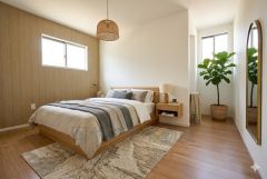 家具はイメージです。ご夫婦お二人のプライベートシーンを演出する寝室は、大容量のウォークインクローゼット付き。