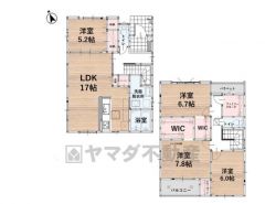 リビングは16帖以上の開放感あふれる空間です。2階は洋室が4部屋あるので、お子様が大きくなっても安心ですね＾＾