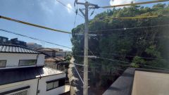 住宅地ですが隣家との高さを変えてバルコニーを設置しているので景色を楽しめるようになっています。また南向きで陽射しも確保しています。