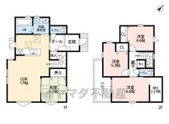 LDKと4.5帖の和室で約21帖と広々＾＾主寝室にはWIC付き＾＾
