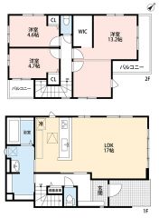 17帖のリビング上部は折上天井で開放感のある空間＾＾間仕切対応可のため、お子様の成長に合わせて4LDKへ間取り変更できます＾＾