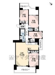 リビングは19帖以上の開放感あふれる空間です。洋室が4部屋あるので、お子様が大きくなっても安心ですね＾＾