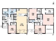 収納スペースが複数設けられた収納力に優れた間取り。WICは2ヶ所に設置されています＾＾南向きで陽当たり良好です。