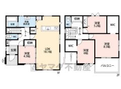 2面バルコニーで光そそぐ空間設計。