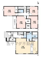 約18.3帖のリビングは折り上げ天井で開放感のある空間になっています＾＾