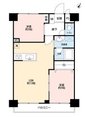 バルコニーへは2部屋から出られて便利＾＾洋室は収納付きなので、お部屋が散らかりにくいのも嬉しいですね＾＾