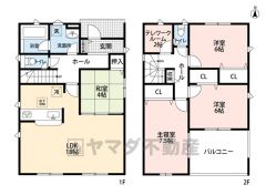 約18帖の広さを確保したＬＤＫは、和室と一体化して利用すると約22帖の大空間。