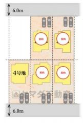 4号地。カースペース2台分あり＾＾2.3.5.6号棟成約済み。