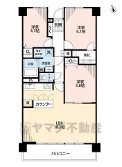 リビングは18.5帖と広々＾＾南西向きで陽当たり良好。各居室収納付き。6.1帖洋室にはWICあり＾＾
