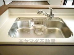 広々とした凸型シンクに洗剤ポケットを標準装備。大きなお鍋など洗いやすいです。