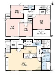 家族の団欒の場となるリビングは19帖以上のゆとりのある空間＾＾ファミリークローゼットあり＾＾
