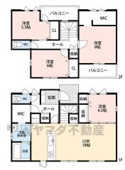 リビング階段採用でコミュニケーションが取りやすい間取りです＾＾2面バルコニーでお洗濯物もたくさん干せます。