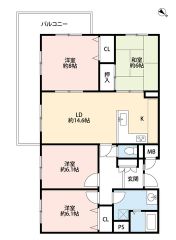 リビングは14.6帖の開放感あふれる空間です。居室が4部屋あるので、お子様が大きくなっても安心ですね＾＾嬉しい2面バルコニー。