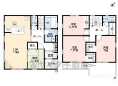 家具の配置がしやすい縦型リビングは15帖。リビング横の和室は、思い切りお子様が遊べるキッズスペースに。ウォークインクローゼット2ヵ所付＾＾