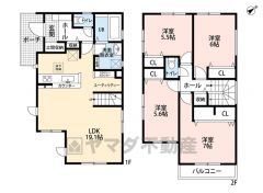 リビングは19帖以上の開放感あふれる空間です。2階は洋室が4部屋あるので、お子様が大きくなっても安心ですね＾＾