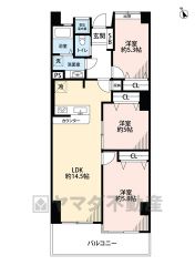 2025.5リフォーム完了＾＾洋室が3部屋あるので、お子様が大きくなっても安心ですね＾＾バルコニーは2部屋より出られて便利。