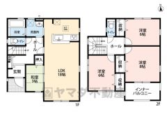 水回りが1ヵ所に集中した家事導線に配慮した間取りです。