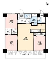 南向き、高層階で日当たり、通風良好＾＾WIC付き洋室が2部屋あります。