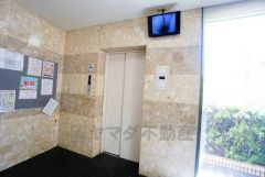 エレベーターホールには外部からの映像がチェックできる防犯カメラモニターが設置されています。防犯対策バッチリです。