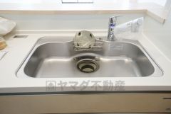 広々とした凸型シンクに洗剤ポケットを標準装備。大きなお鍋など洗いやすいです。
