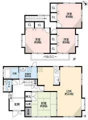 全居室6帖以上、収納付きのゆとりのある空間＾＾リビングは22帖と広々。居心地良く、ご家族皆がゆったり寛げる憩いの空間となりそうです。