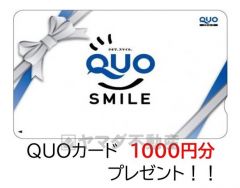ご来店＆Google口コミ投稿で1，000円分のQUOカードプレゼント（要予約）