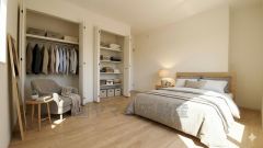 寛ぎの時間を紡ぎだす主寝室は、大型ベッドを置いても余裕の広さを確保しています。家具はCGによるイメージ画像です。