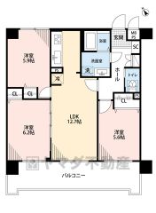 南西向きで陽当たり良好。洋室5帖以上、収納付きです。