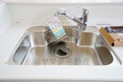広々とした凸型シンクに洗剤ポケットを標準装備。大きなお鍋など洗いやすいです。