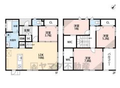 リビングイン階段でご家族が自然に顔を合わせられる間取り。2階は洋室が3部屋あるので、お子様が大きくなっても安心ですね＾＾