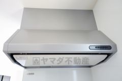 お手入れが簡単なスリム型レンジフードです。調理により発生する油煙や臭いを吸い込み、屋外へ排気してくれます。