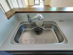 広々とした凸型シンクに洗剤ポケットを標準装備。大きなお鍋など洗いやすいです。